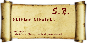 Stifter Nikolett névjegykártya