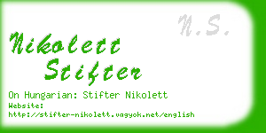 nikolett stifter business card